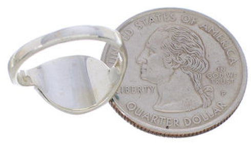 Southwest Silver Turquoise Inlay Ring Size 5-1/2 WX41017